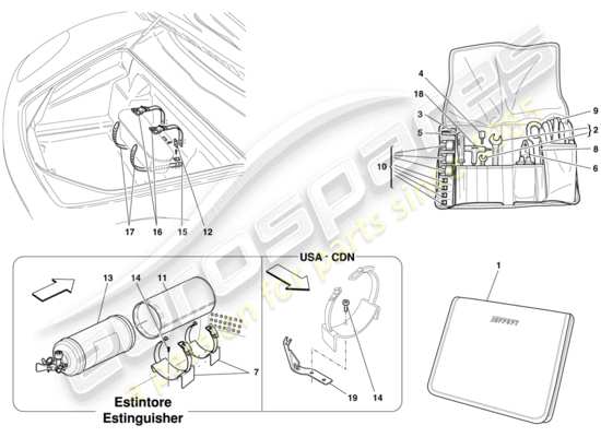 a part diagram from the Ferrari F430 Scuderia (RHD) parts catalogue