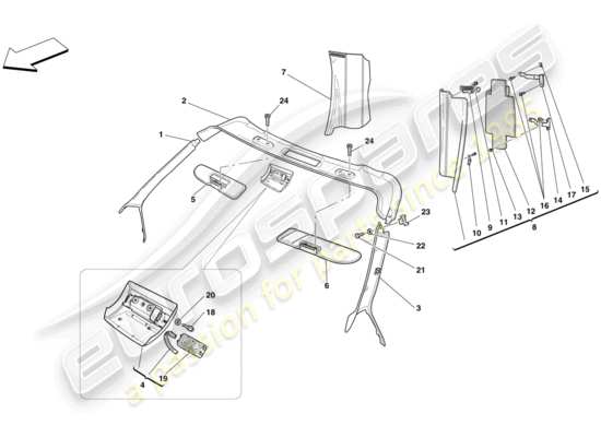 a part diagram from the Ferrari F430 Scuderia (RHD) parts catalogue