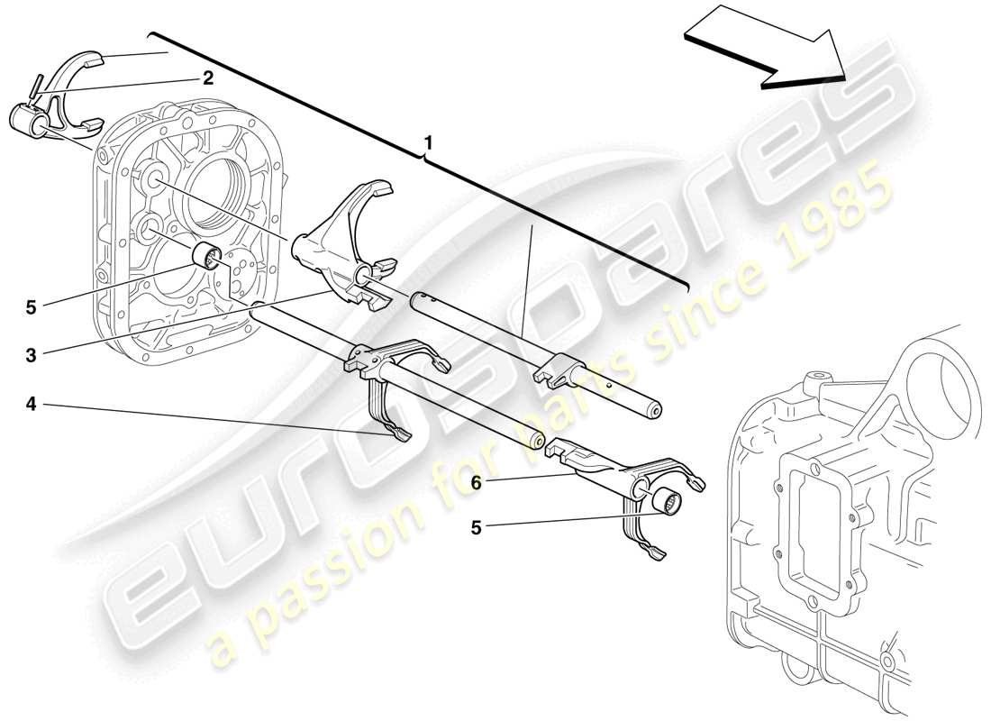 Ferrari F430 Scuderia (USA) internal gearbox controls Part Diagram