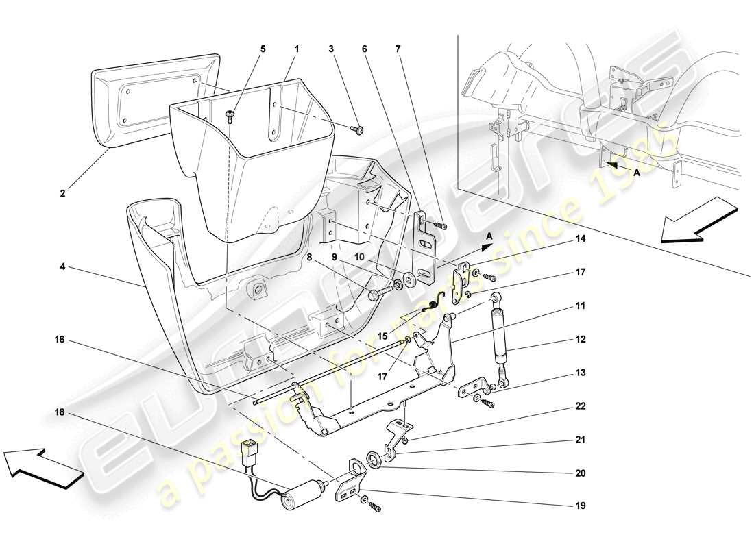 Ferrari F430 Scuderia (USA) rear oddments compartment Part Diagram