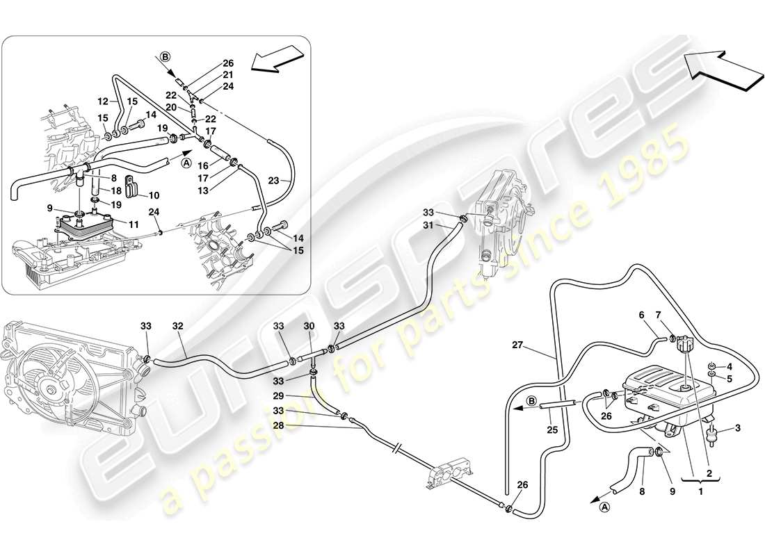 Ferrari F430 Coupe (Europe) HEADER TANK Parts Diagram