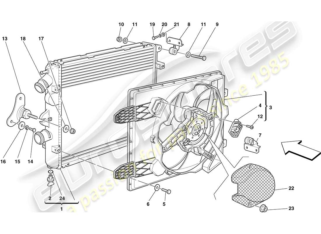 Ferrari F430 Coupe (Europe) Cooling System Radiators Parts Diagram