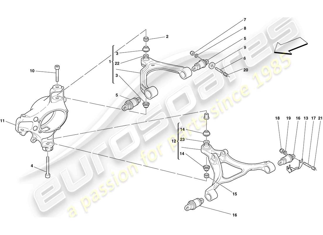Ferrari F430 Coupe (Europe) FRONT SUSPENSION - ARMS Parts Diagram