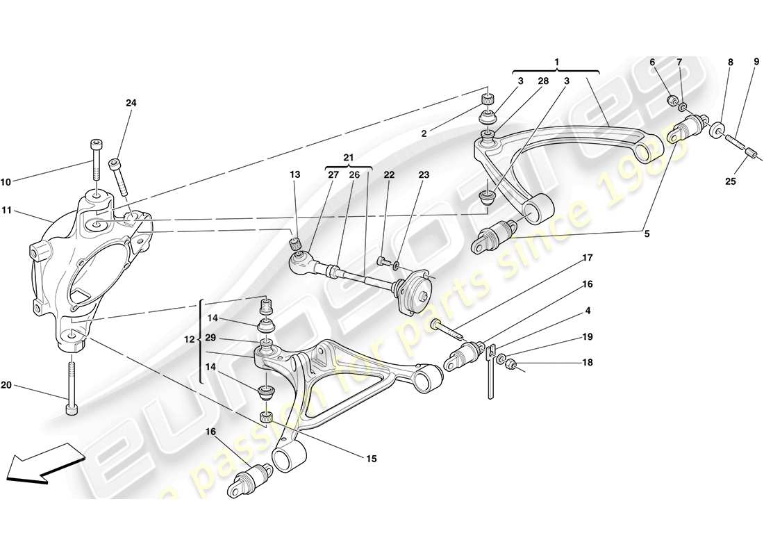 Ferrari F430 Coupe (Europe) REAR SUSPENSION - ARMS Part Diagram