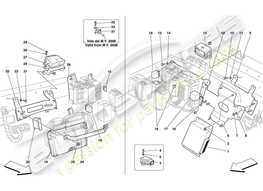 Ferrari F430 Coupe (Europe) REAR PASSENGER COMPARTMENT ECUs Parts Diagram