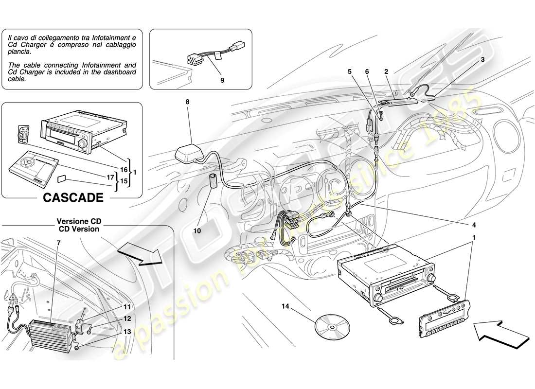 Ferrari F430 Coupe (Europe) HI-FI SYSTEM Parts Diagram