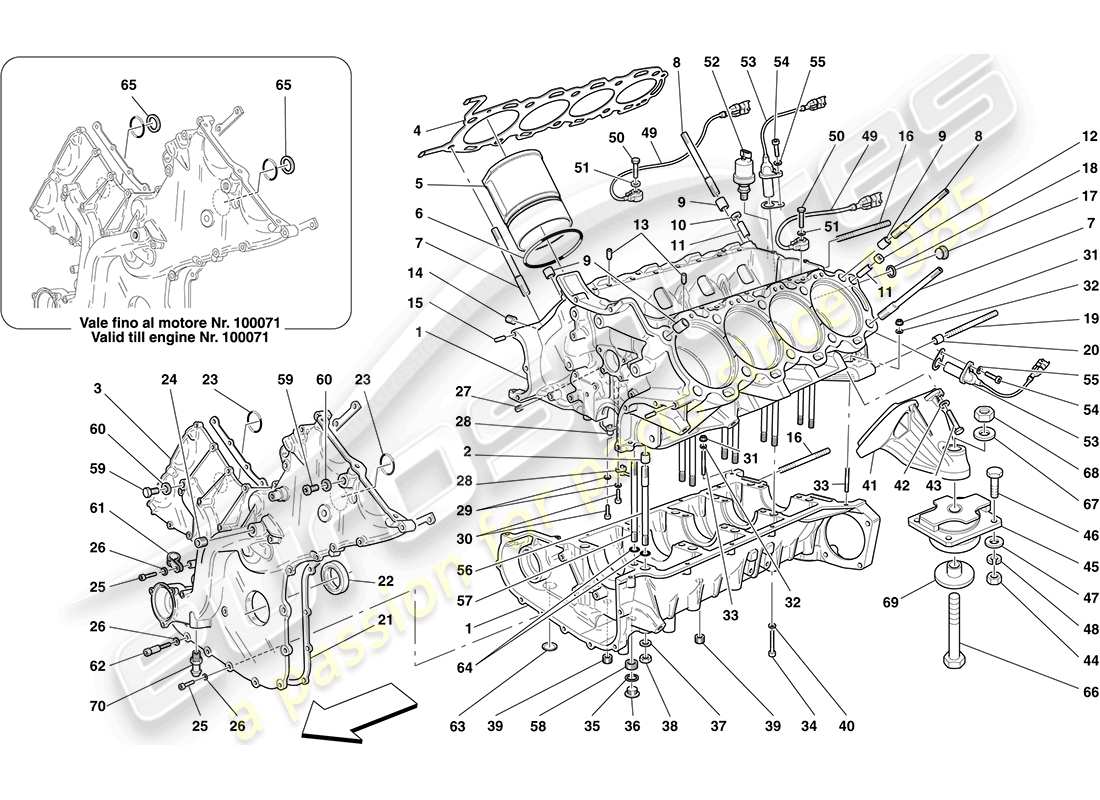Ferrari F430 Coupe (RHD) crankcase Parts Diagram