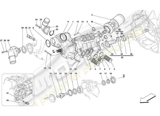 a part diagram from the Ferrari F430 Coupe (RHD) parts catalogue