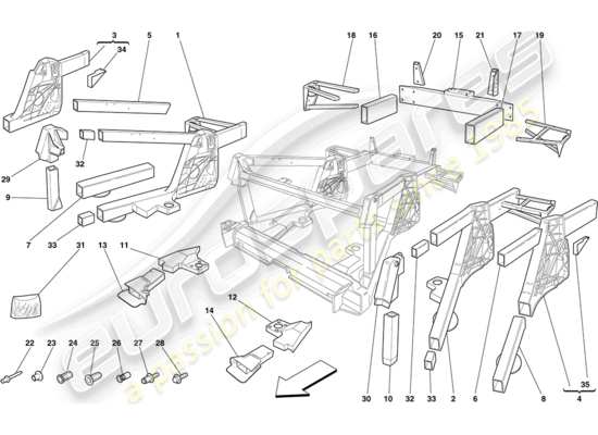 a part diagram from the Ferrari F430 Coupe (RHD) parts catalogue
