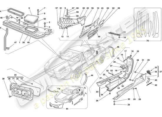 a part diagram from the Ferrari F430 Coupe (RHD) parts catalogue