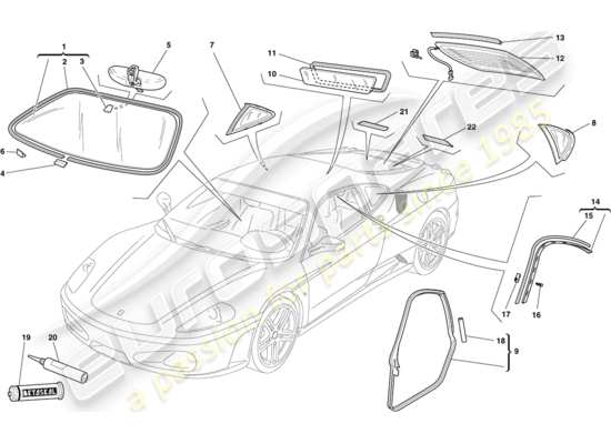 a part diagram from the Ferrari F430 Coupe (USA) parts catalogue