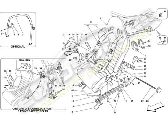 a part diagram from the Ferrari F430 Coupe (USA) parts catalogue