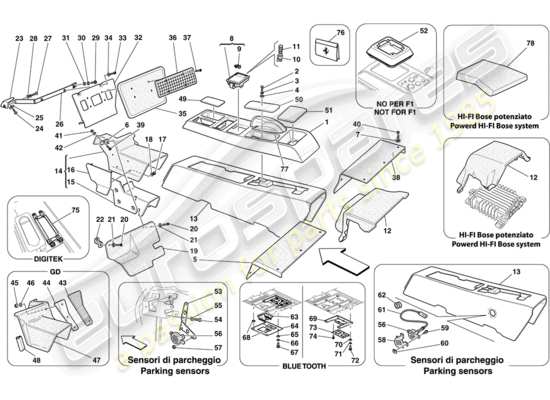 a part diagram from the Ferrari F430 Coupe (USA) parts catalogue