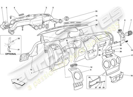 a part diagram from the Ferrari F430 Coupe (USA) parts catalogue