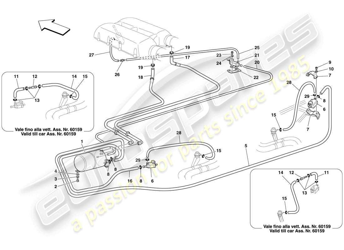 Ferrari F430 Spider (Europe) pneumatic actuator system Part Diagram