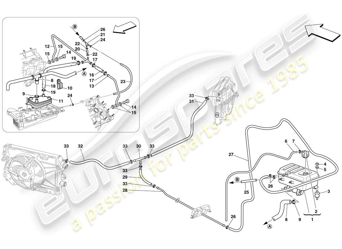 Ferrari F430 Spider (Europe) HEADER TANK Parts Diagram