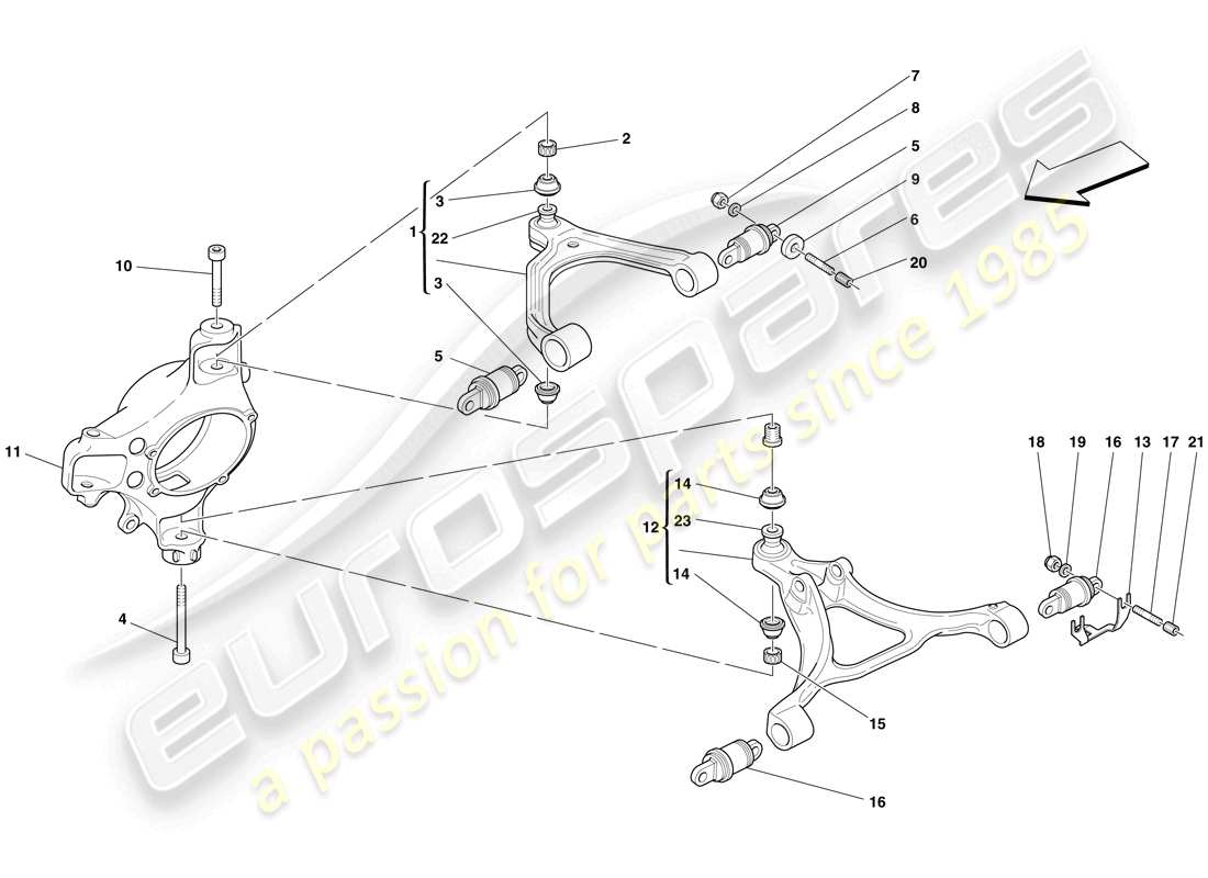 Ferrari F430 Spider (Europe) FRONT SUSPENSION - ARMS Part Diagram