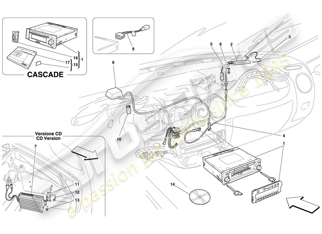 Ferrari F430 Spider (Europe) HI-FI SYSTEM Parts Diagram