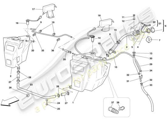 a part diagram from the Ferrari F430 Spider (Europe) parts catalogue