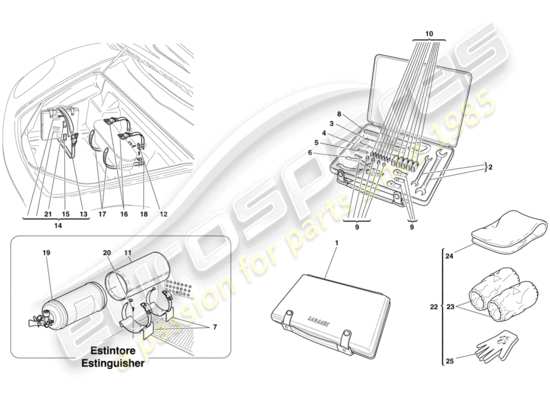 a part diagram from the Ferrari F430 Spider (Europe) parts catalogue