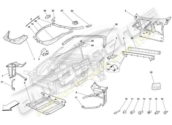 a part diagram from the Ferrari F430 Spider (Europe) parts catalogue