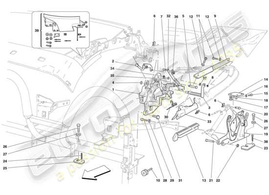 a part diagram from the Ferrari F430 Spider (Europe) parts catalogue