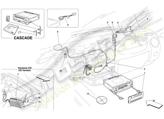 a part diagram from the Ferrari F430 Spider (Europe) parts catalogue