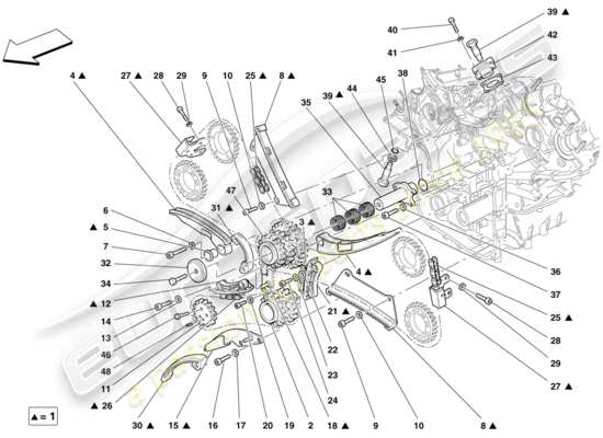 a part diagram from the Ferrari F430 Spider (RHD) parts catalogue