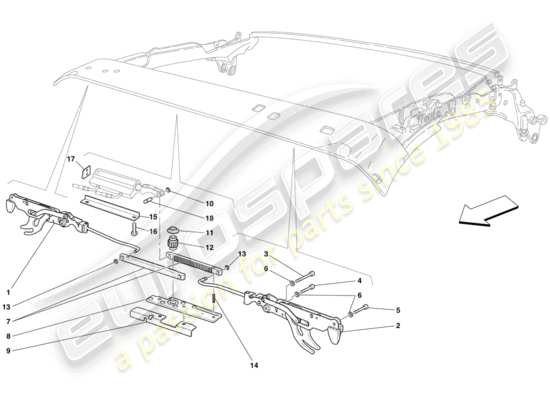 a part diagram from the Ferrari F430 Spider (RHD) parts catalogue