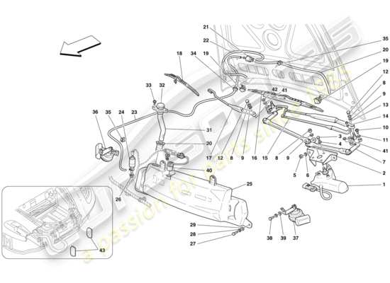 a part diagram from the Ferrari F430 Spider (RHD) parts catalogue