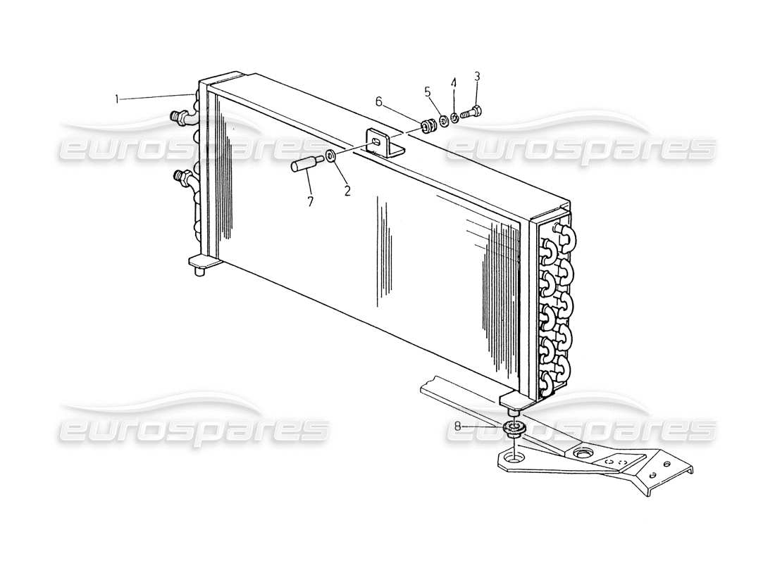 Maserati 418 / 4.24v / 430 Air Conditioning System Condenser Part Diagram