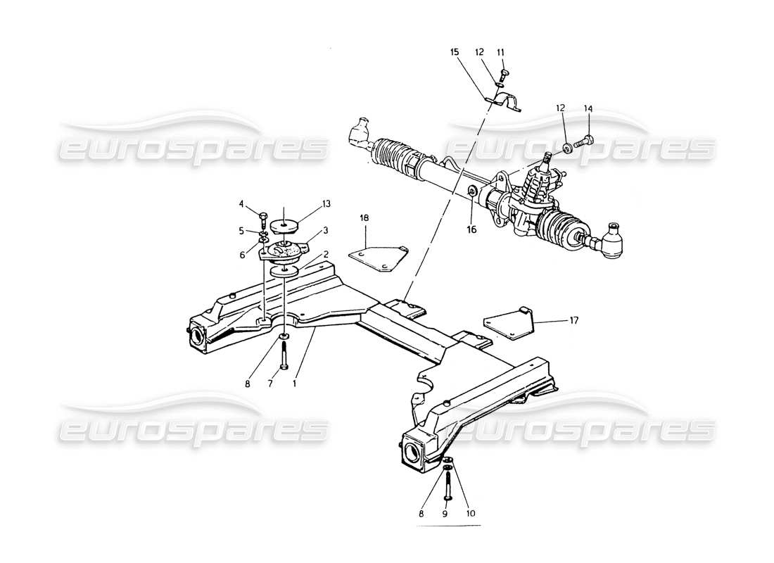 Maserati 418 / 4.24v / 430 Front Chassis Part Diagram