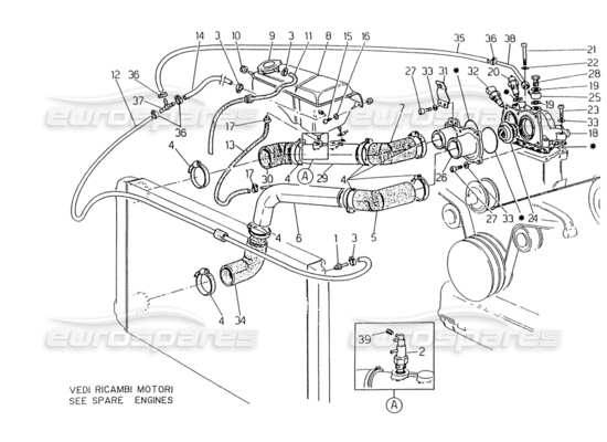 a part diagram from the Maserati Biturbo (1983-1995) parts catalogue