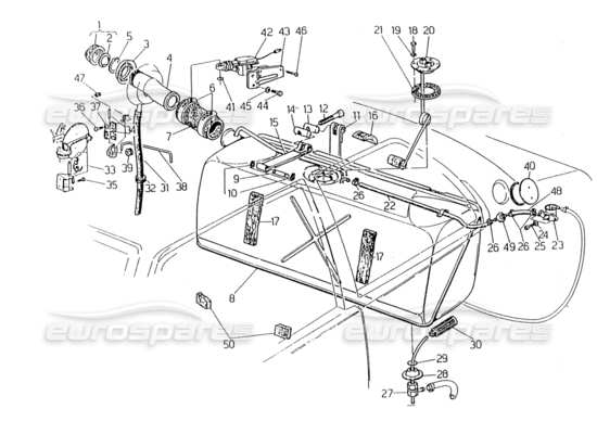 a part diagram from the Maserati Biturbo (1983-1995) parts catalogue