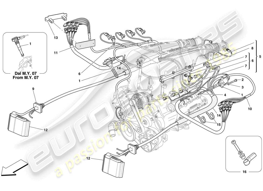 Ferrari F430 Spider (USA) injection - ignition system Part Diagram