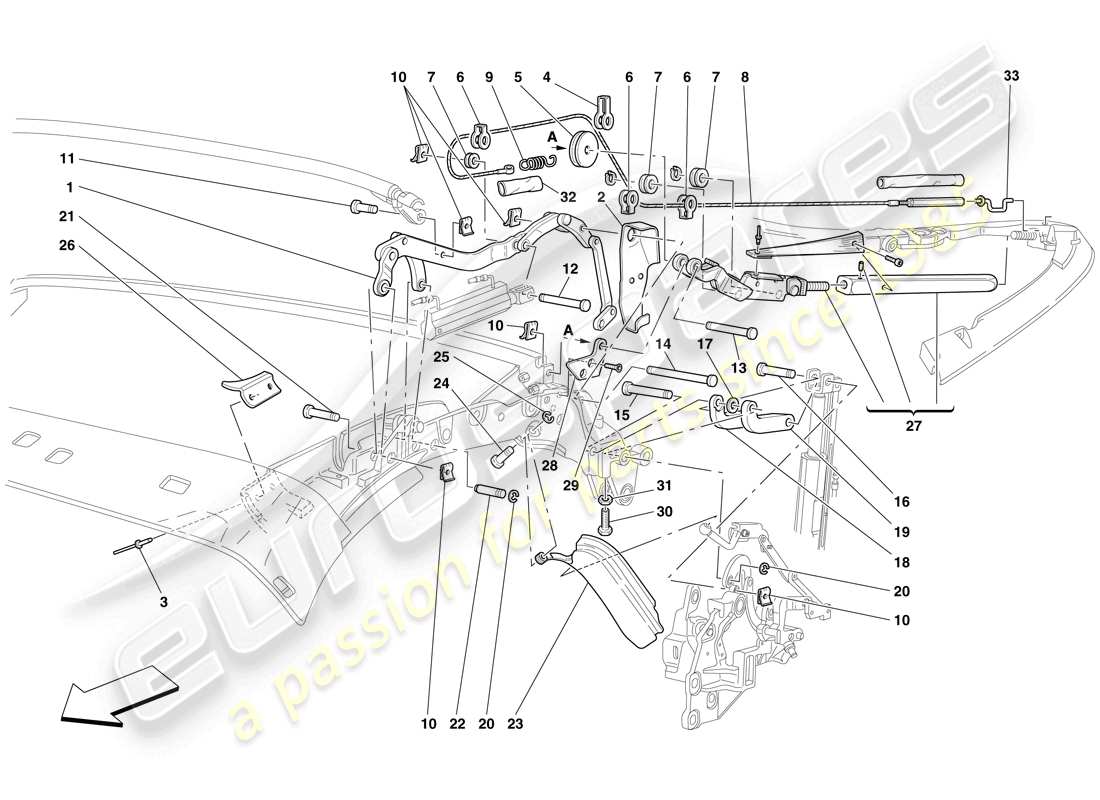 Ferrari F430 Spider (USA) ROOF KINEMATICS - UPPER PART Part Diagram