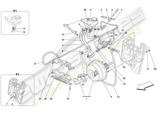 a part diagram from the Ferrari F430 Spider (USA) parts catalogue