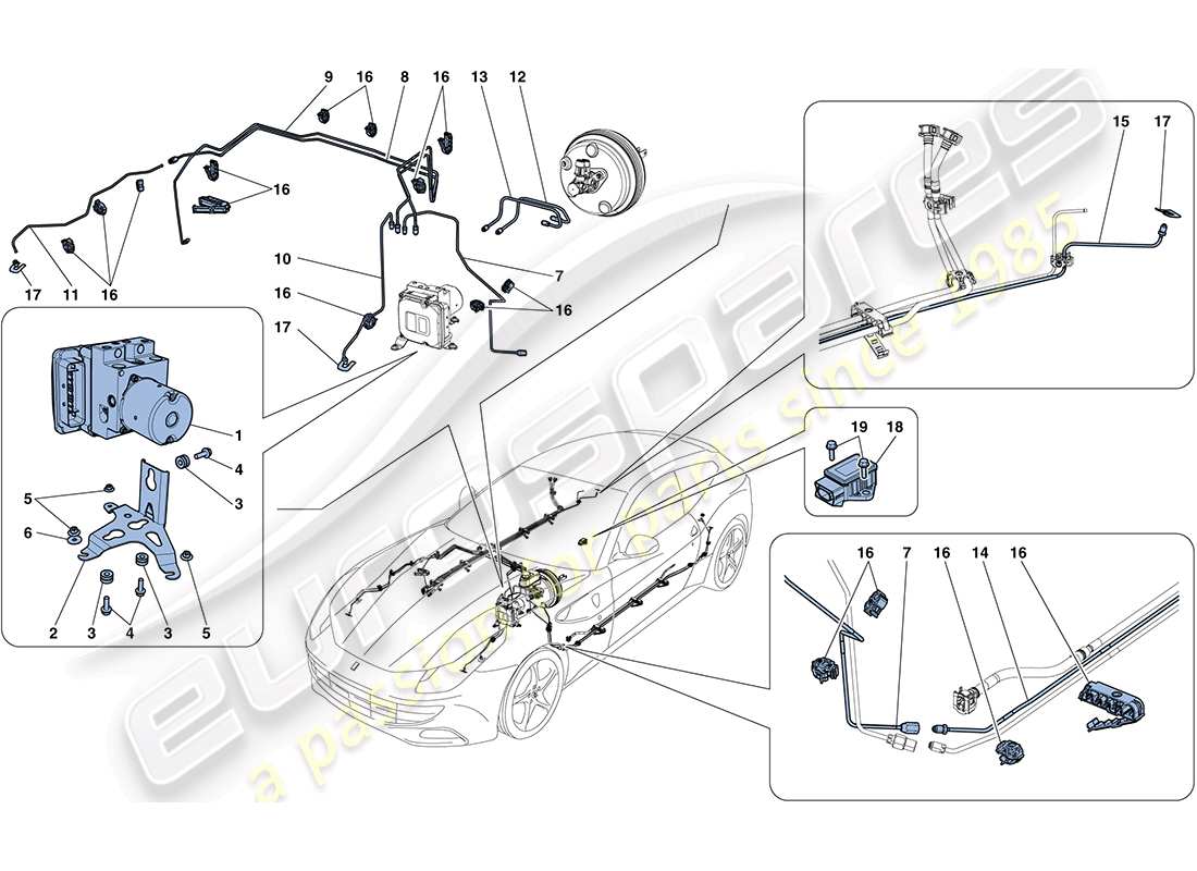 Ferrari FF (Europe) Brake System Part Diagram