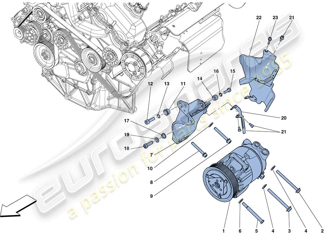 Ferrari FF (Europe) AC SYSTEM COMPRESSOR Part Diagram