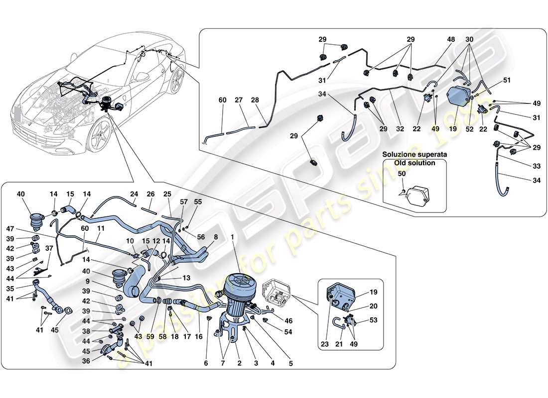 Ferrari FF (RHD) secondary air system Parts Diagram