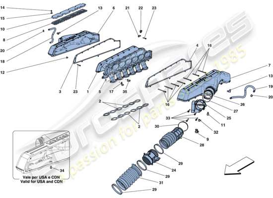 a part diagram from the Ferrari FF parts catalogue