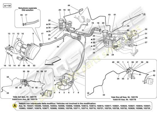 a part diagram from the Ferrari California parts catalogue