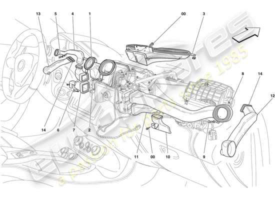 a part diagram from the Ferrari California parts catalogue