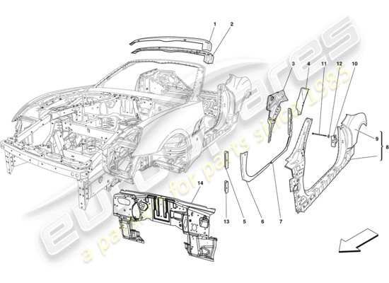 a part diagram from the Ferrari California parts catalogue