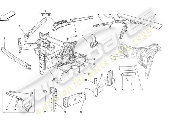 a part diagram from the Ferrari California parts catalogue