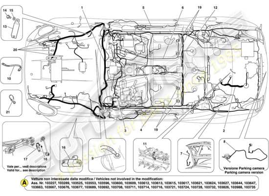 a part diagram from the Ferrari California (RHD) parts catalogue