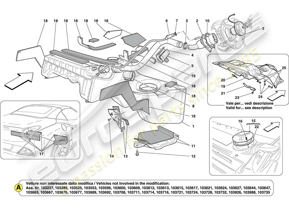 Ferrari California (USA) FUEL TANK Parts Diagram