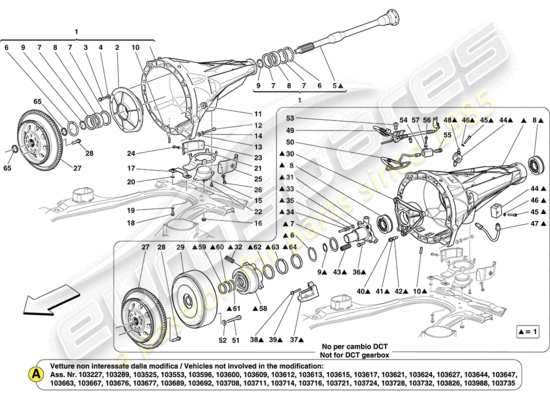 a part diagram from the Ferrari California parts catalogue