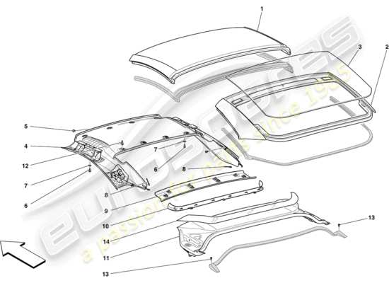 a part diagram from the Ferrari California parts catalogue