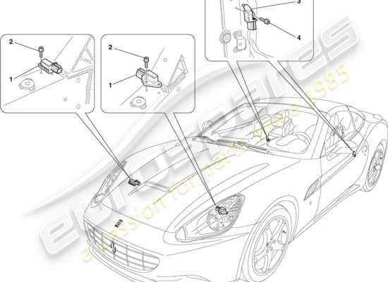 a part diagram from the Ferrari California parts catalogue